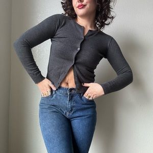 grey cardigan